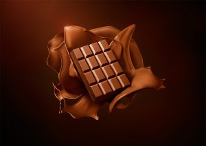 Chocolate Bar, in a slash of melted chocolate. Andy Grimshaw Still Life Photography